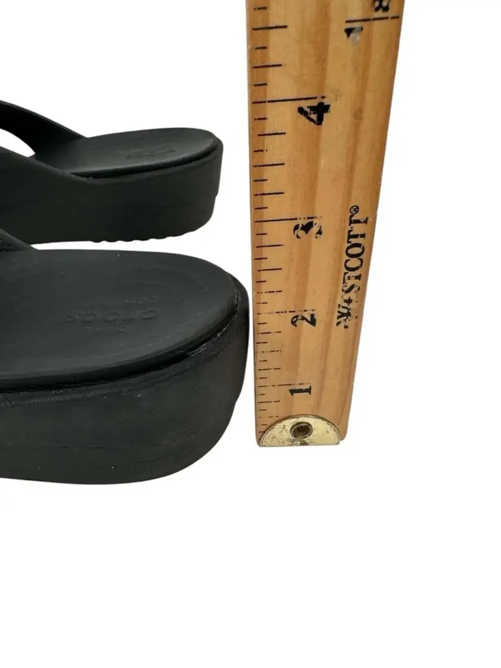 Crocs Sanrah Wedge Comfort Slide Sandals Black Lightweight Womens Size 9